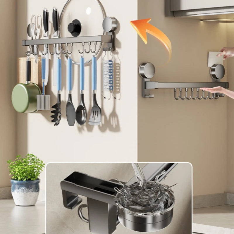Gancho con ventosa para utensilios, estantes, soporte para cucharas, estante para trapos de cocina, estante para tablas de cortar, soporte para cuchillos, gancho para fila, organizador de cocina
