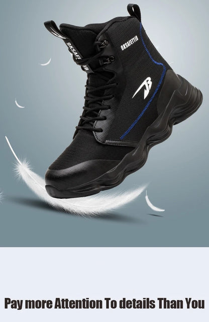 Botas de trabajo de seguridad para hombre con puntera de acero, nuevas, antiaplastamiento y antipinchazos. Calzado antideslizante para hombre, modelos para las cuatro estaciones.