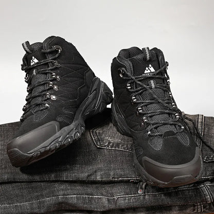 Botas de invierno HIKEUP para hombre, botas de senderismo para exteriores, de ante, de caña alta, impermeables, tácticas, de combate, militares.