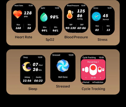 Reloj inteligente con Bluetooth de 2,02 pulgadas para hombre y mujer, batería de 410 mAh, resistente al agua hasta 1 ATM, monitor de ritmo cardíaco y salud, para deportes al aire libre