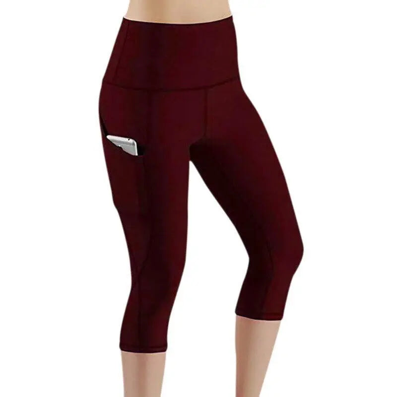 Leggings deportivos sin costuras de cintura alta para mujer, pantalones capri elásticos para yoga, gimnasio, entrenamiento, fitness y running.