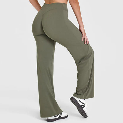 Pantalones rectos de tejido ultrasuave tipo mantequilla para mujer, pantalones de yoga de talle medio, mallas deportivas de tacto natural, leggings de pilates, pantalones deportivos para correr.