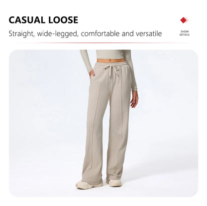 Pantalones deportivos Hearuisavy para mujer, corte recto, con cordón ajustable, bolsillos, para gimnasio, deportes, uso casual, actividades al aire libre, correr, entrenamiento, yoga, pantalones largos.