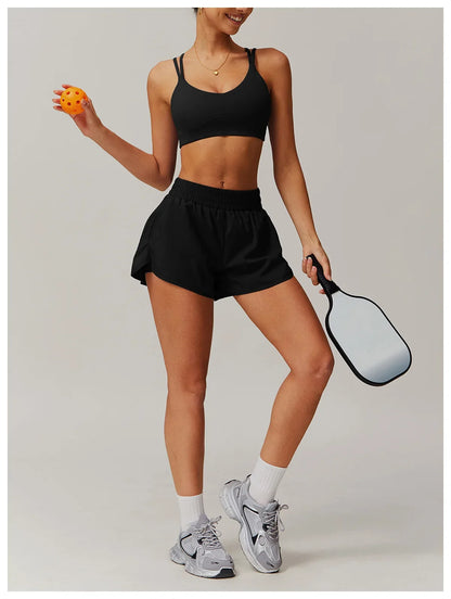 Conjunto deportivo de 2 piezas para mujer, chándal para correr, entrenamiento, con cremallera, pantalones cortos de manga larga, ropa de yoga, ropa deportiva