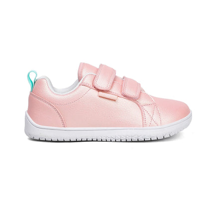Zapatos descalzos para niños y niñas, zapatillas minimalistas de moda con punta ancha, ligeras, con velcro, de cuero artificial