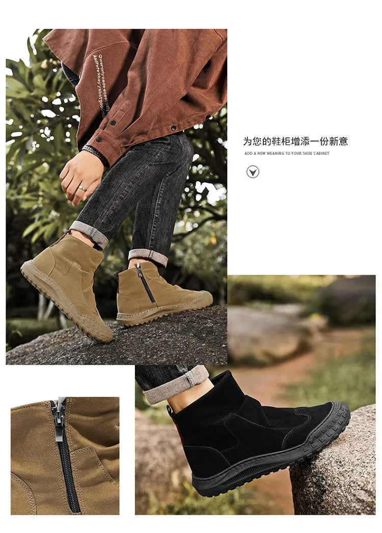Botas Martin de caña alta para hombre, nuevo calzado de otoño, transpirables, de tendencia, versátiles, antideslizantes, para uso casual y laboral.