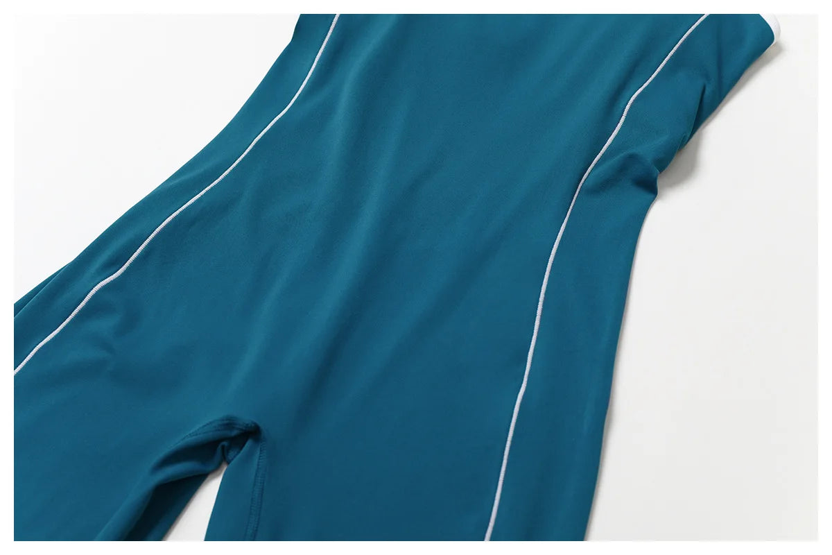 Conjunto de ropa deportiva de yoga con espalda cruzada para mujer, monos de una pieza con bloques de color, monos deportivos sin mangas, conjunto de gimnasio