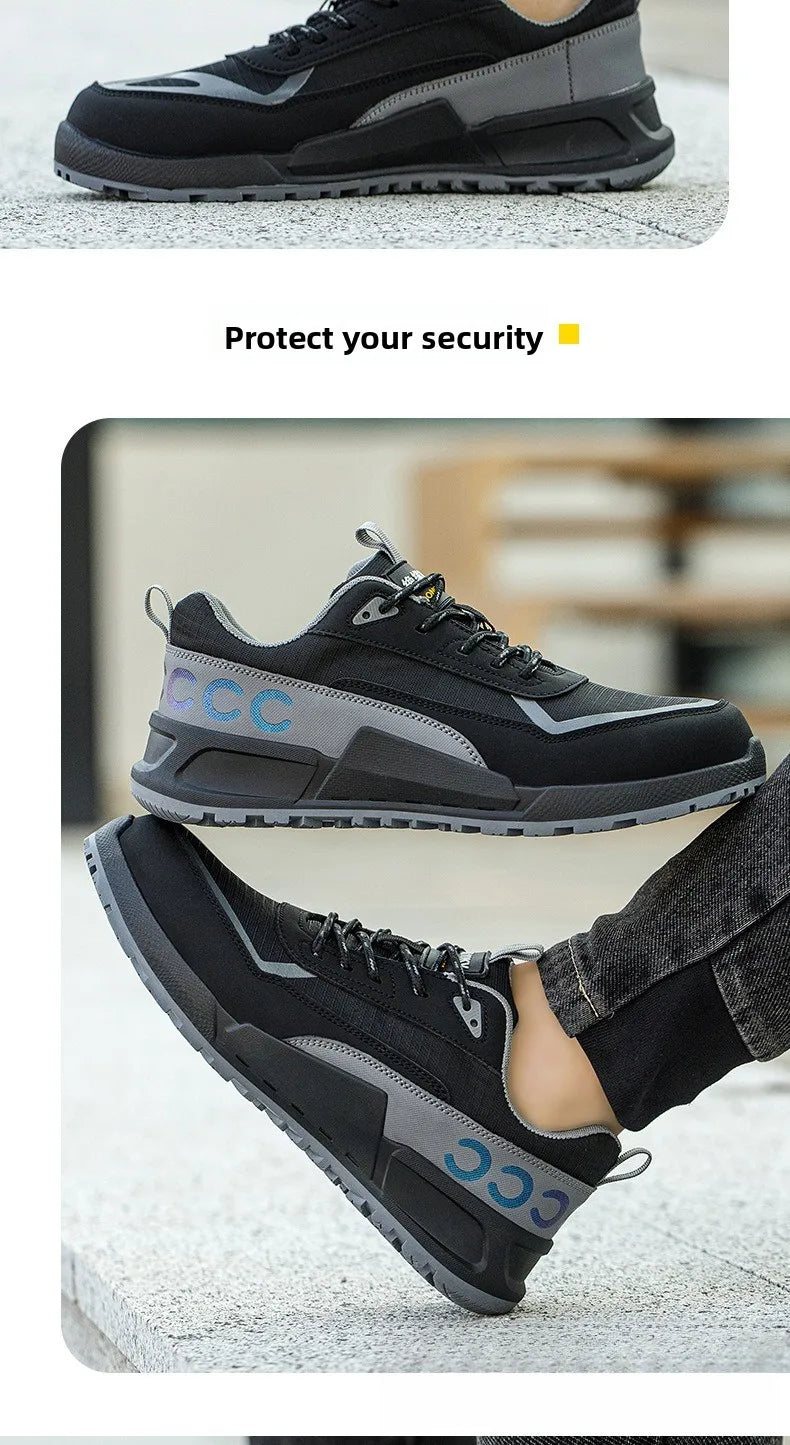 Calzado de protección laboral para hombre, anti-aplastamiento, anti-perforación, aislante 10KV, resistente al desgaste, calzado eléctrico de seguridad.