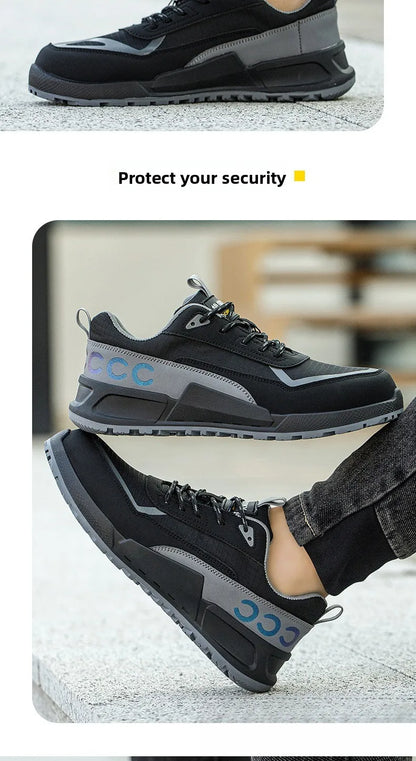 Calzado de protección laboral para hombre, anti-aplastamiento, anti-perforación, aislante 10KV, resistente al desgaste, calzado eléctrico de seguridad.