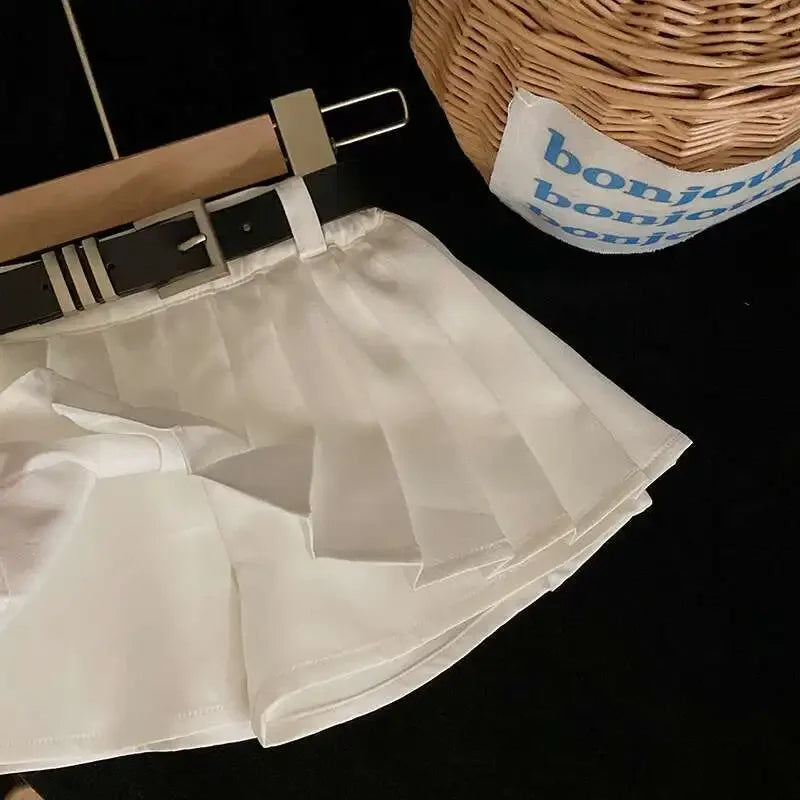 Ropa para niños, verano 2025, nueva moda para niñas, camiseta sin mangas, dulce y fresca, conjunto de falda de moda, ropa sencilla para niñas.