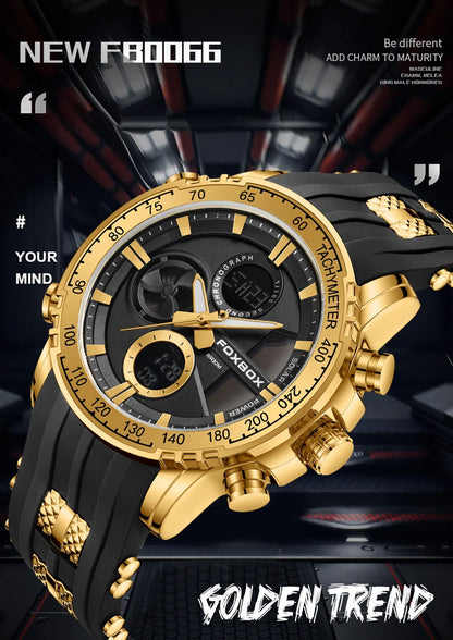 Nuevo reloj cronógrafo deportivo informal para hombre, con correa de silicona, de cuarzo, con esfera grande y punteros luminosos, resistente al agua