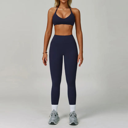 2 Piece Set Women's Tracksuit Fitness Clothes Yoga Sets Sportswear Workout Bra High Waist Leggings Set Gym Clothing Sports Suits
