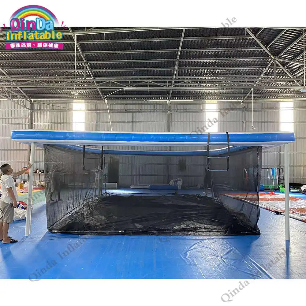 Piscina flotante inflable de alta calidad para el mar, gran piscina inflable para yates para juegos acuáticos.
