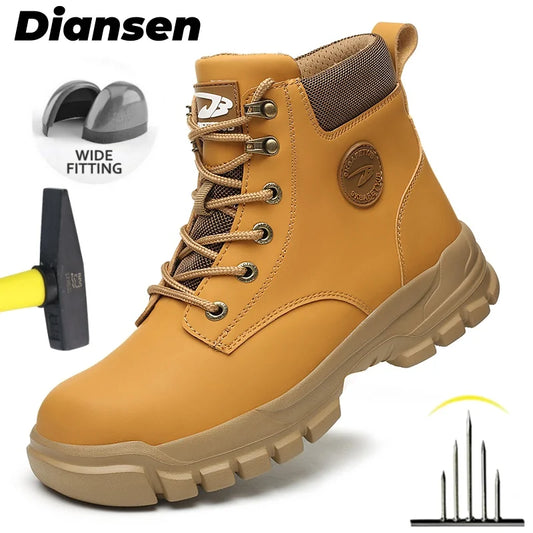 Zapatos con puntera de acero para hombre y mujer, zapatillas ligeras con puntera de acero antiaplastamiento, botas de trabajo indestructibles, calzado de seguridad para la construcción.