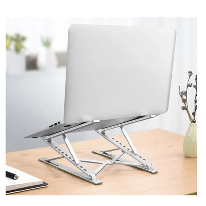 Soporte plegable y ajustable de aluminio para ordenador portátil, tableta o PC. Disipación de calor.