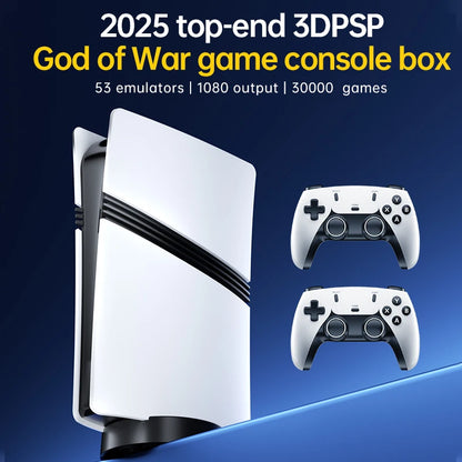 Consola de videojuegos GS5 Pro TV Game Box, 4K, HDMI, más de 30 000 juegos, 53 emuladores, dos controladores inalámbricos 2,4 G, tarjeta TF de 64 GB