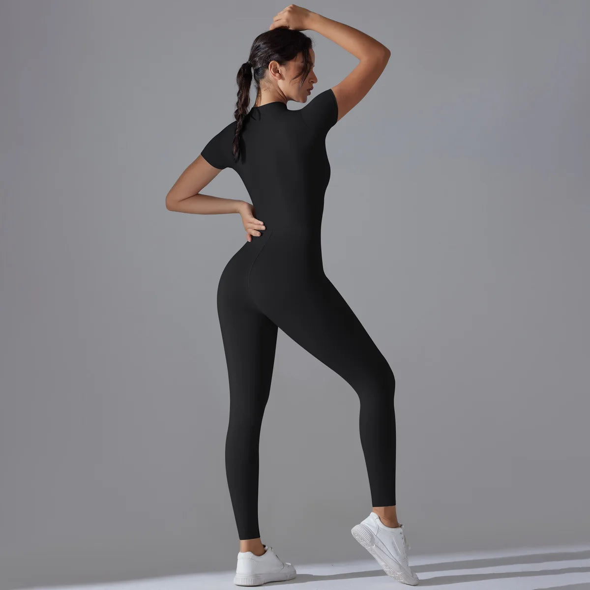 Women Zipper Bodysuits Fitness Sports Bodysuit Yoga Suit Breathable Quick Drying Sports Yoga Clothing Women Gym Push Up Workout