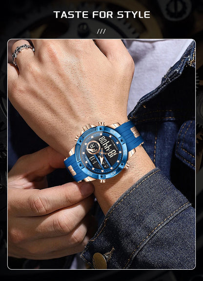 Nuevo reloj de pulsera de cuarzo original de lujo de la marca FOXBOX para hombre, reloj analógico digital resistente al agua de estilo militar a la moda para hombre