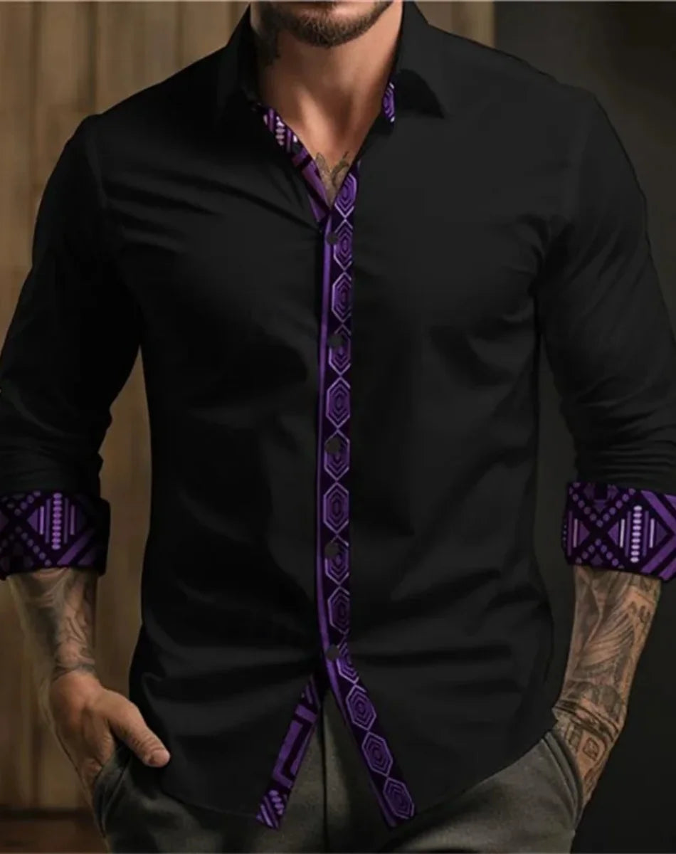 2025 Men's Spring and Summer Casual Long Sleeve Shirt/Men's Lapel Button Slim Casual Shirt Large Size XS-6XL High Quality