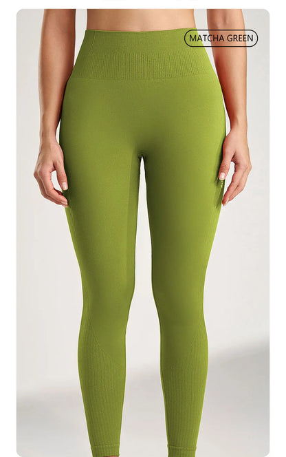 Leggings deportivas para mujer, color sólido, para gimnasio, correr, yoga, pantalones largos, cintura alta, efecto vientre plano, elásticas, pantalones de chándal, siete colores.