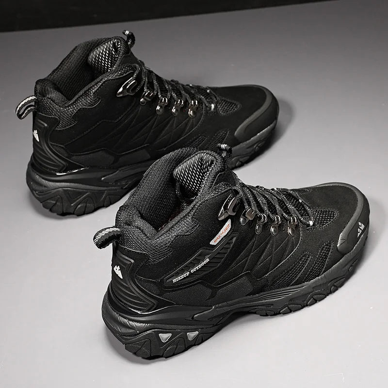 Botas de invierno HIKEUP para hombre, botas de senderismo para exteriores, de ante, de caña alta, impermeables, tácticas, de combate, militares.