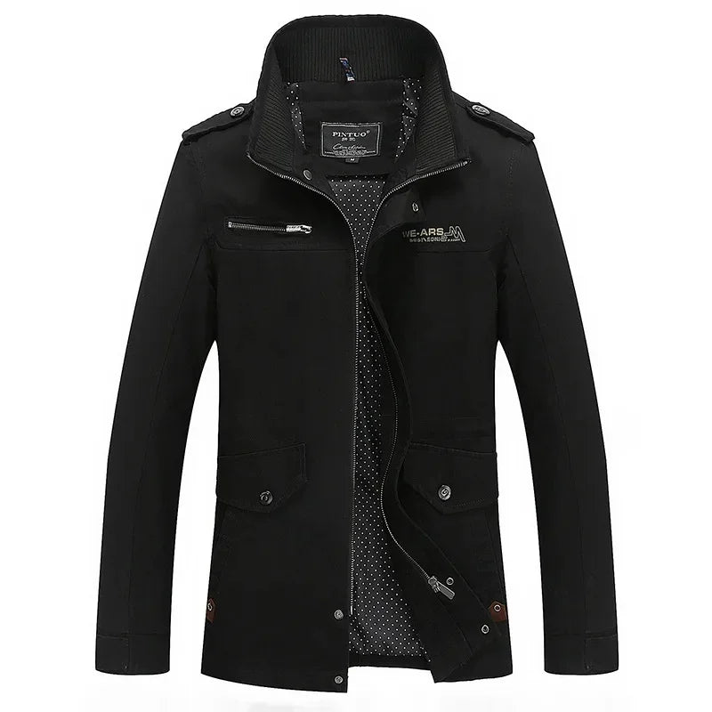 Chaqueta informal de algodón puro lavado para hombre, estilo primavera/otoño, ligera, cortavientos juvenil y a la moda. Abrigo ligero de verano.
