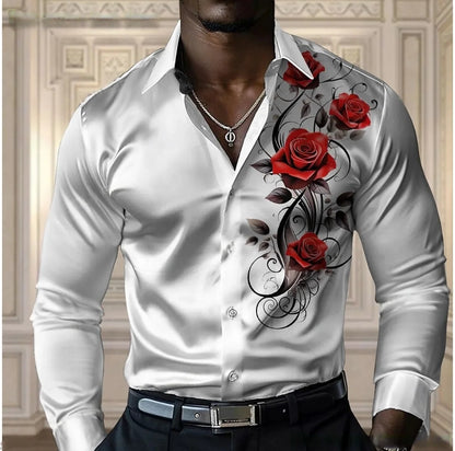 Camisa rosa de alta gama para hombre, camisa informal y cómoda de manga larga con botones, camisa moderna para las cuatro estaciones, diseño de tallas grandes