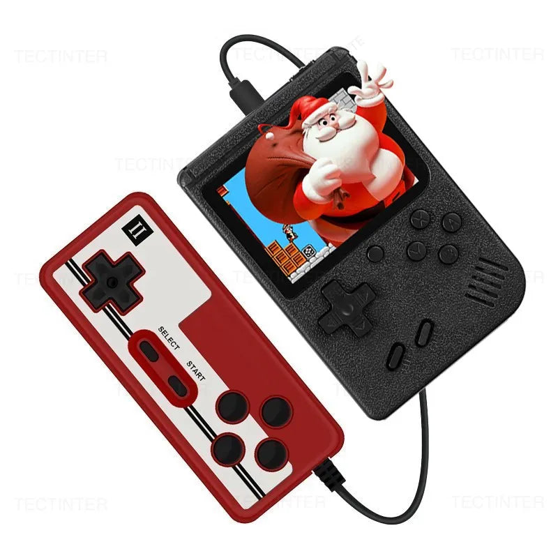 Consola de videojuegos portátil retro de 8 bits con pantalla LCD de 3,0 pulgadas y 500 juegos AV integrados, ideal como regalo para niños.