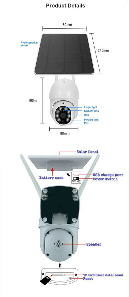 Cámara solar WiFi Tuya para exteriores, resistente al agua, 3 MP, 5 W, batería de 10000 mAh, aplicación Smart Life, PTZ inalámbrico, PIR, CCTV, seguimiento automático, 2K