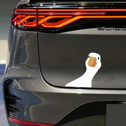 Pegatinas creativas de dibujos animados para coche, diseño de ganso, para todo el cuerpo, impermeables, de vinilo, a color, accesorios exteriores