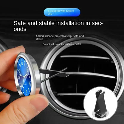 Reloj luminoso para coche, con adhesivo interno para automóviles, mecánico, de cuarzo, con adorno para coche, mini reloj digital de 40 mm.