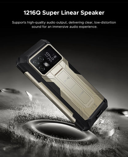 Teléfono resistente DOOGEE S200 Max, 16 GB + 512 GB, batería de 22000 mAh, procesador Dimensity 7050, pantalla de 6,72" a 120 Hz, pantalla trasera de 1,32", linterna dual.