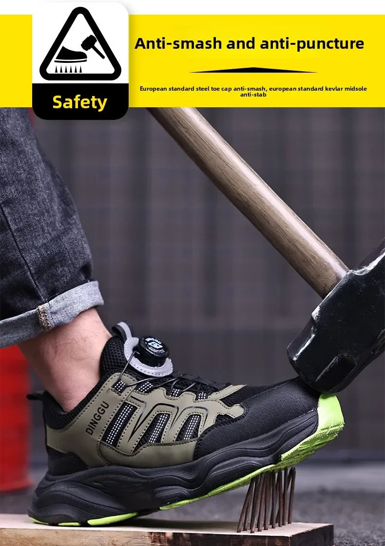 Calzado de seguridad laboral para hombre, resistente a impactos y perforaciones, con puntera de acero, tejido ligero y protección Flykned.