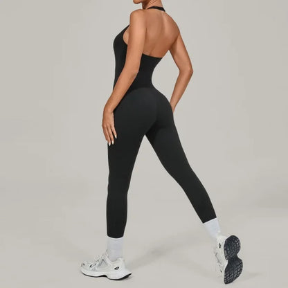 Nuevo Body de Yoga Sexy para Mujer, Mono Deportivo de una Pieza, Sin Mangas, Espalda Abierta, Conjunto de Yoga de Secado Rápido, Ropa Deportiva para Entrenamiento y Yoga.