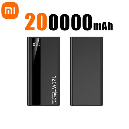 Banco de energía Xiaomi de 500.000 mAh, 120 W, carga ultrarrápida, batería externa de alta capacidad, cargador portátil para iPhone y Samsung.