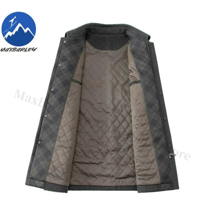 Chaqueta de lana para hombre Maxbarley, estilo moderno, con solapa, ideal para actividades al aire libre, oficina, parka gruesa y cálida, estilo casual y elegante, ligera, perfecta para el invierno.