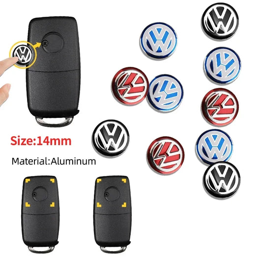 Pegatinas con emblema para llave de coche de 14 mm, accesorios para el logotipo de la llave de control automático para Volkswagen R Golf 4 Motion Polo Touran TSI TDI R32 MK4 GTI