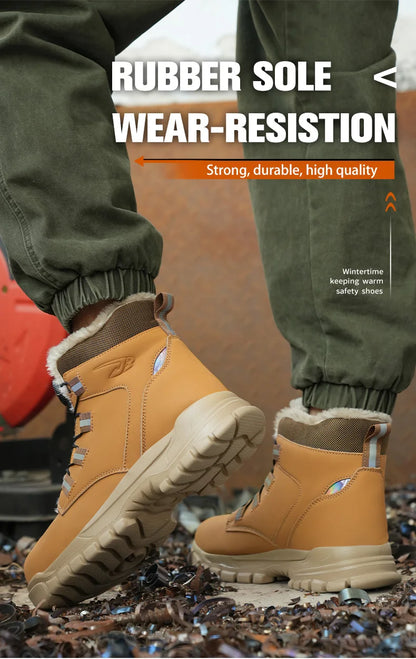 Botas de trabajo de seguridad de invierno para hombre y mujer, tallas 47 y 48, impermeables, ligeras, con puntera de acero, calzado de seguridad protector para hombre.