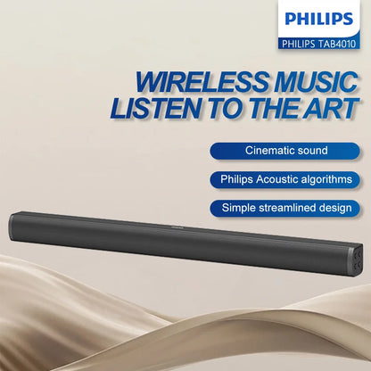 Barra de sonido PHILIPS TAB4010 Efecto de sonido de cine en casa 2.0 Efecto de sonido estéreo, utilizado para altavoces de TV y sistemas de audio de computadora