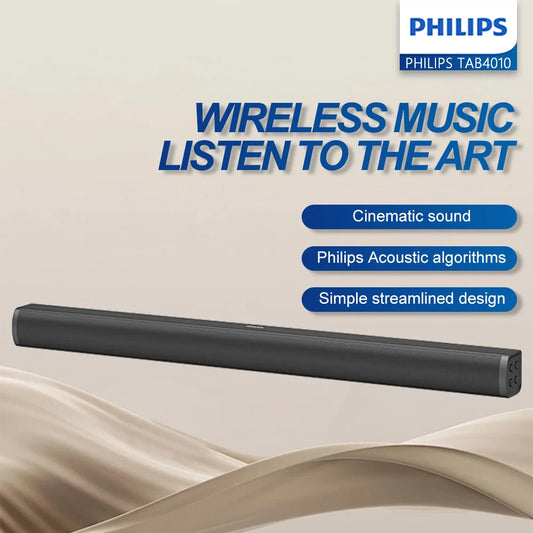 Barra de sonido PHILIPS TAB4010 Efecto de sonido de cine en casa 2.0 Efecto de sonido estéreo, utilizado para altavoces de TV y sistemas de audio de computadora