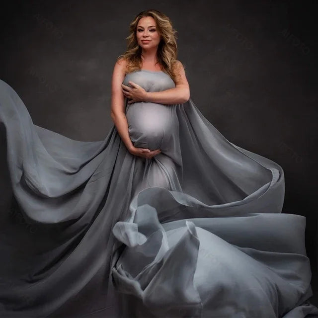 Accesorios de fotografía de maternidad DIY, capa, vestido, tela de gasa, modelado simple, fondo fotográfico para estudio, vestido largo volador para fotos