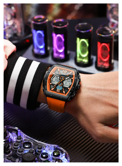 Reloj militar digital LIGE para hombre, resistente al agua hasta 50 m, LED, de cuarzo, deportivo, grande, Masculino