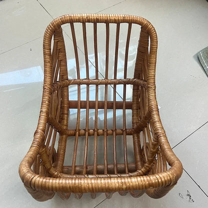 Muebles para fotografía de recién nacidos, carrito vintage de ratán para bebé, totalmente hecho a mano, sillón reclinable para posar fotos, accesorios para sesión de fotos en estudio
