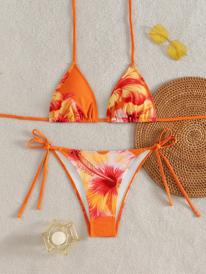 Conjunto de bikini para mujer, novedad de 2025, con tiras laterales ajustables, traje de baño de alta gama, sexy, de dos piezas, para playa, de verano, push up.