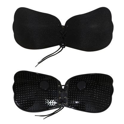 Sujetador invisible con parche de pecho fruncido y cuerda de tracción, con parche antisalpicaduras para vestido de novia, ropa interior