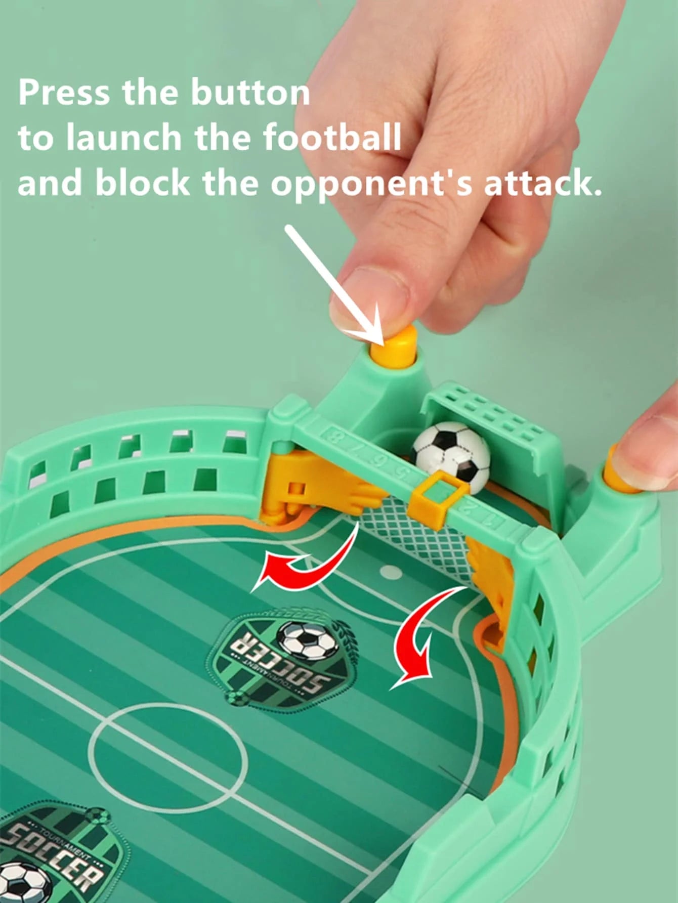 Mini juego interactivo de mesa de fútbol, mesas de fútbol, juegos deportivos de competición, catapulta de escritorio, juguetes para juegos familiares