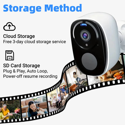 Cámara de seguridad solar inalámbrica para exteriores 2K 5MP con visión nocturna a color, funciona con batería, compatible con WiFi 2.4G, PIR, resistente al agua, comunicación bidireccional con Alexa