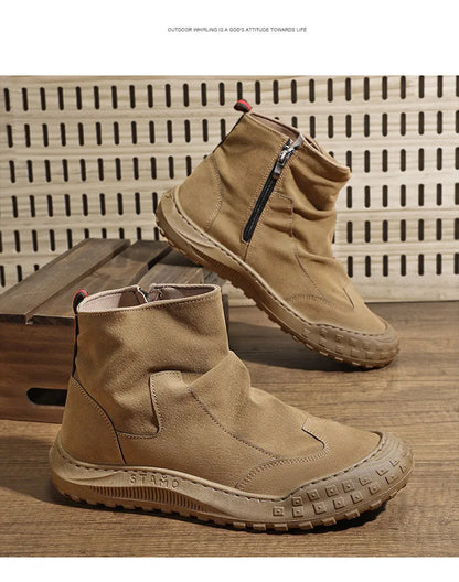 Botas Martin de caña alta para hombre, nuevo calzado de otoño, transpirables, de tendencia, versátiles, antideslizantes, para uso casual y laboral.