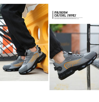 Summer Work Safety Protection Shoes Air Cushion Breathable Safety Shoes Anti-stabbing -smash Lightweight Sports Shoes For Men