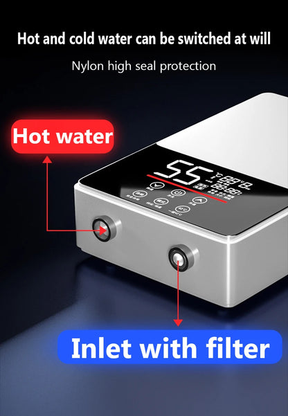 Calentador de agua eléctrico termostático DMWD de 7000 W con control remoto. Calentador instantáneo, resistente al agua y sin tanque, ideal para ducha o bañera.